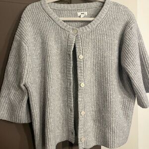 Aerie Gray short sleeve cardigan
